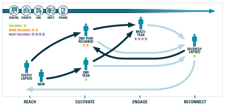 infographic of donor lifecycle stages